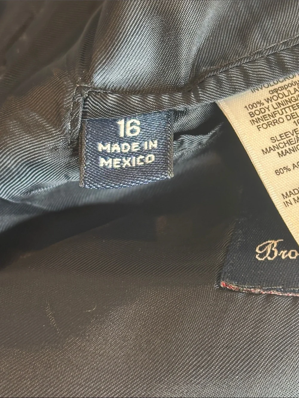 🖤 Brooks Brothers Boys Black Wool Suit Blazer Jacket 16 Lined 2 Button 🖤
